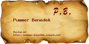 Pummer Benedek névjegykártya